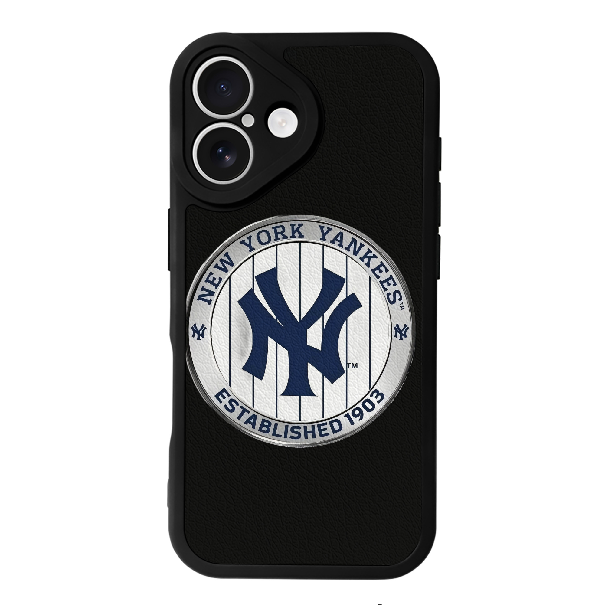 New York Yankees Established 1903 IPhone 16 Silicone Leather Case – UV Print, Lambskin Texture – Perfect Fit, Wireless Charging Compatible, Scratch Resistant, Precise Cutouts – Stylish Protection For IPhone 16
